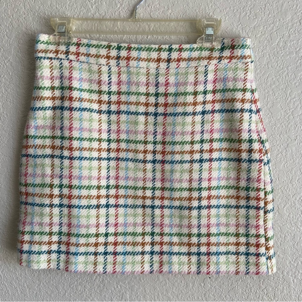 Tweed Mini Skirt Checkered Plaid Colorful Mulitcolored Y2K Fall Barbie